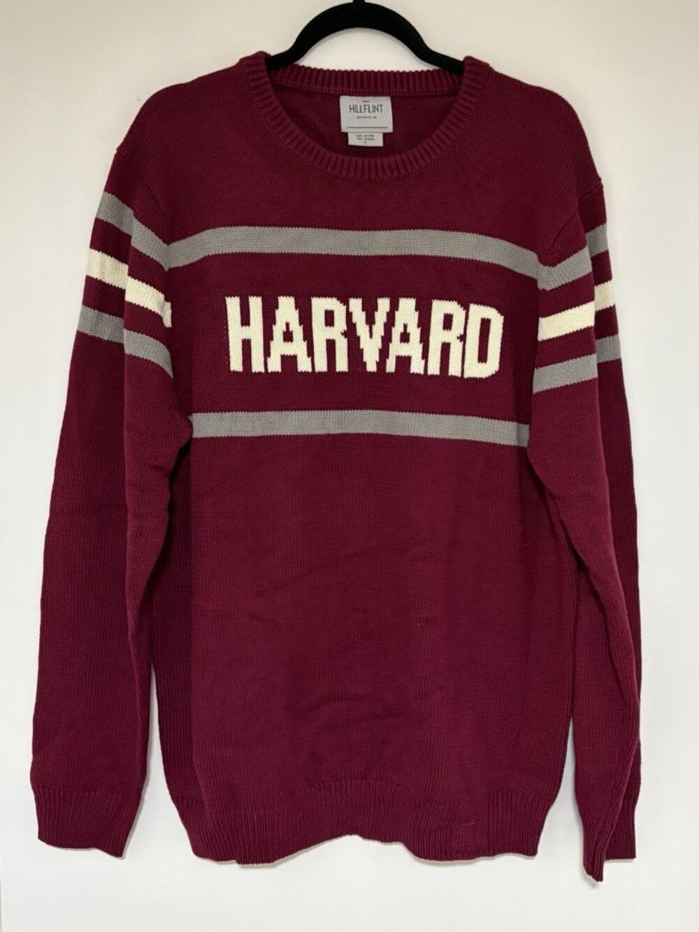 Men's Hillflint Harvard Crimson Vintage Stadium Knit Sweater Size XL NWT